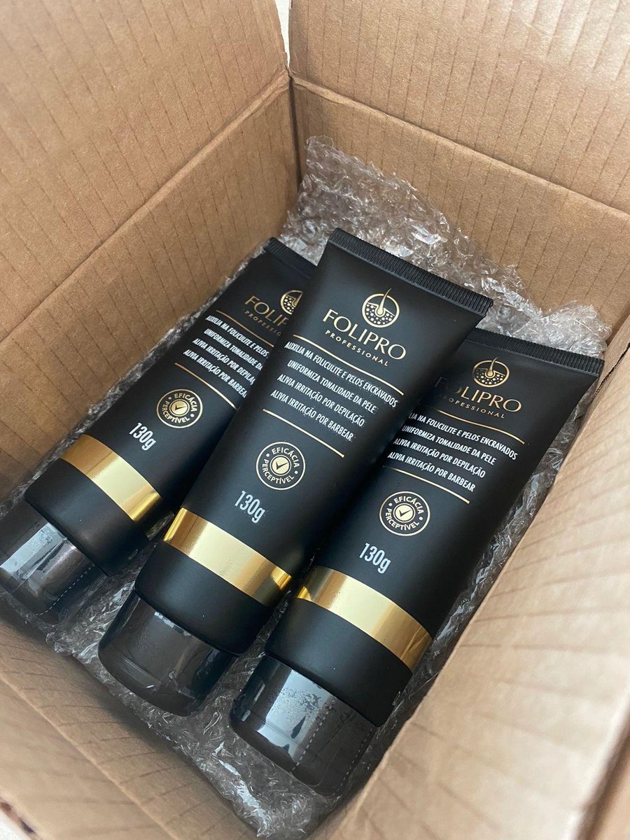 Caixa com o kit de 3 Folipro